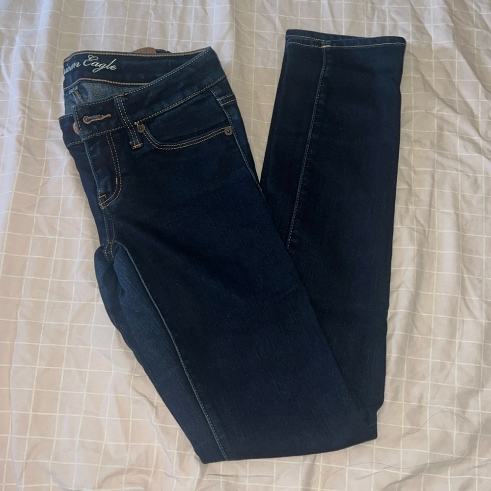 Dark wash skinny jeans